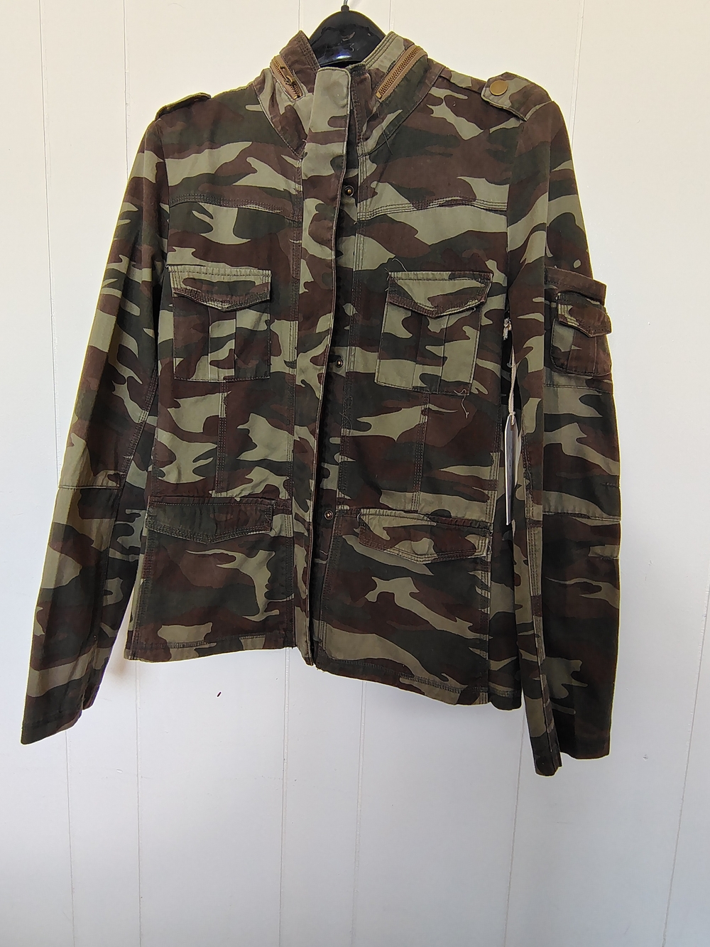 Angel Kiss Camouflage Military Field Jacket - Green Brown Size XL.